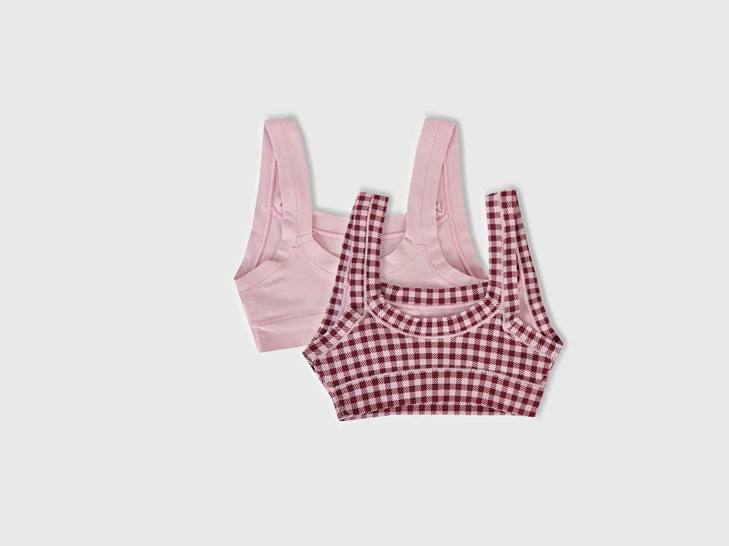 Benetton Kız Çocuk Pembe Düz Renk ve Desenli 2'li Bralet Seti