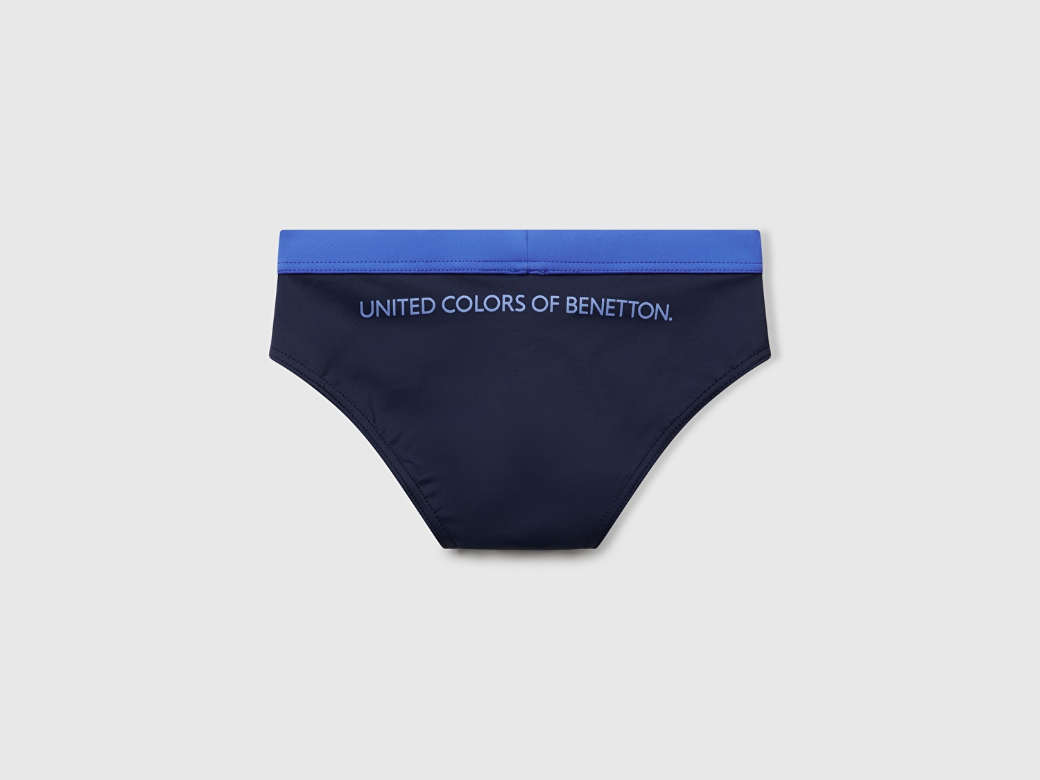 Benetton Erkek Çocuk Lacivert Çift Renkli Beli İp Detaylı Slip Deniz Şortu