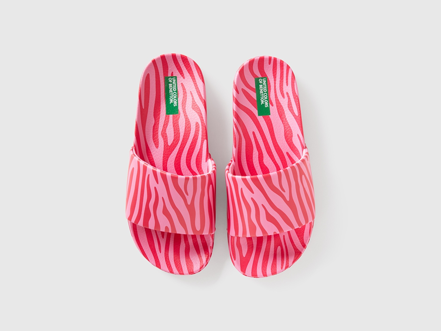 Benetton Erkek Çocuk Pembe Mix Desenli Yüksek Tabanlı Tek Bantlı Terlik