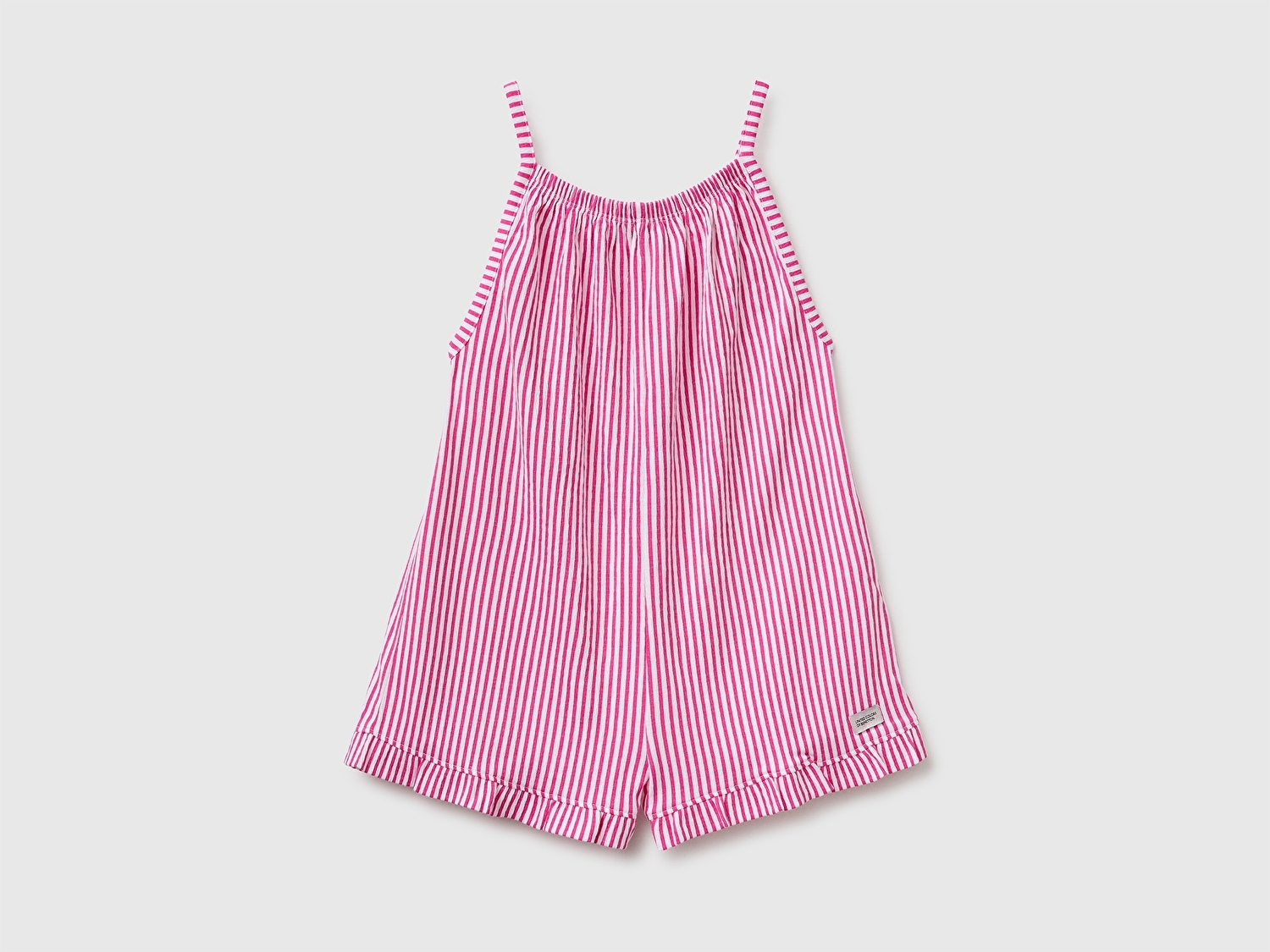 Benetton Kız Çocuk Pembe Tamamı Desenli Askılı Tulum Mayo