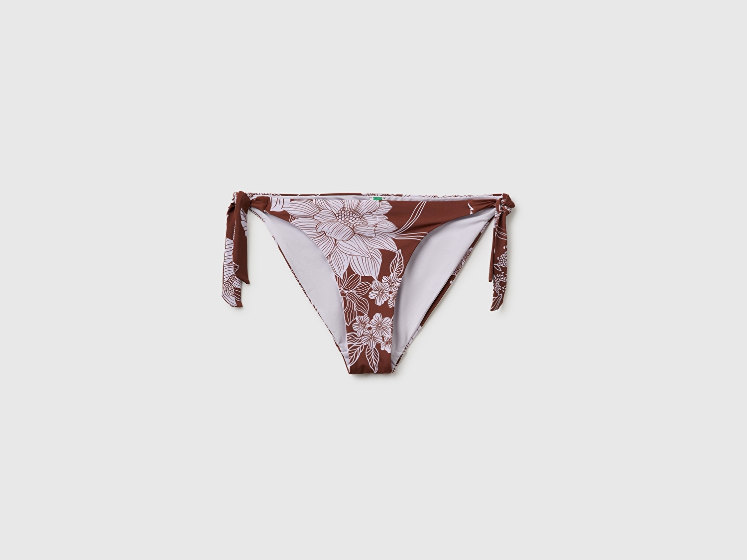 Benetton Kadın Kahverengi Tamamı Desenli Yanları Fiyonklu Bikini Altı