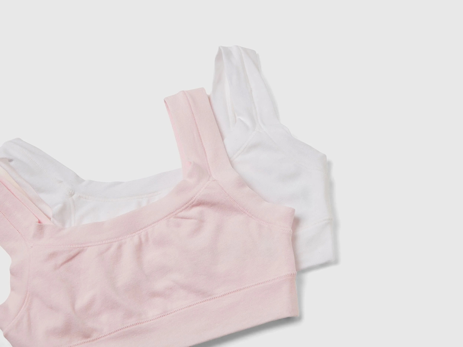 Benetton Kız Çocuk Pembe-Beyaz 2li Pamuklu Streç Sütyen
