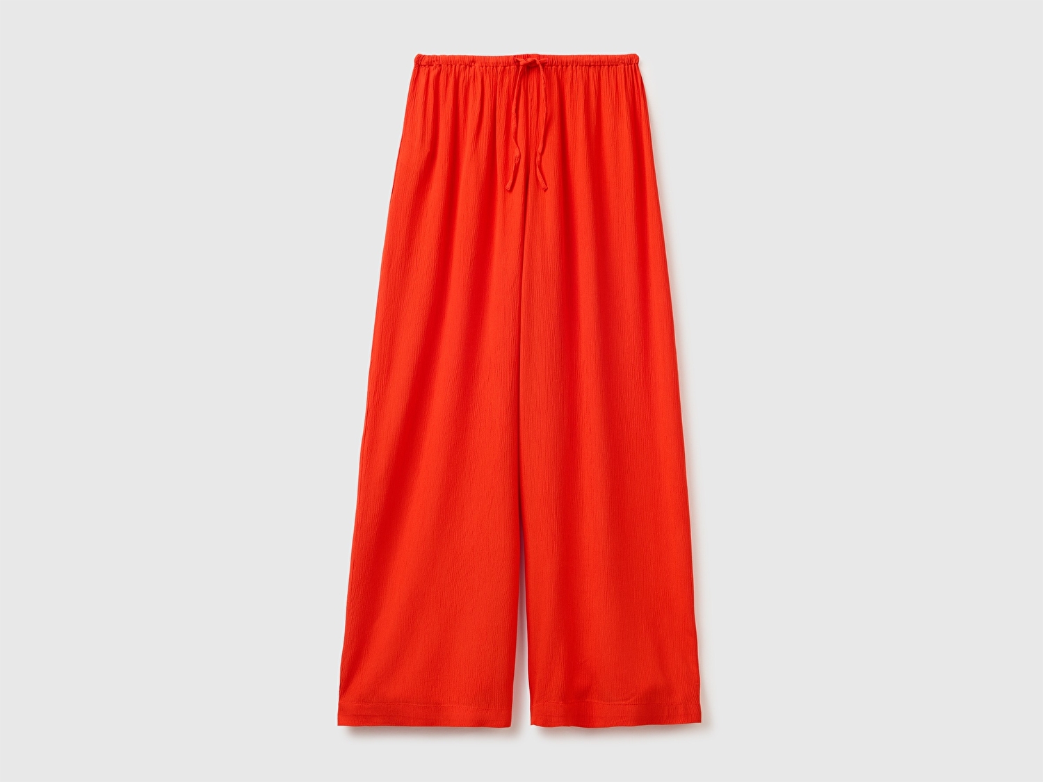 Benetton Kadın Kırmızı %100 Viskoz Beli Lastikli Geniş Paça Pantolon