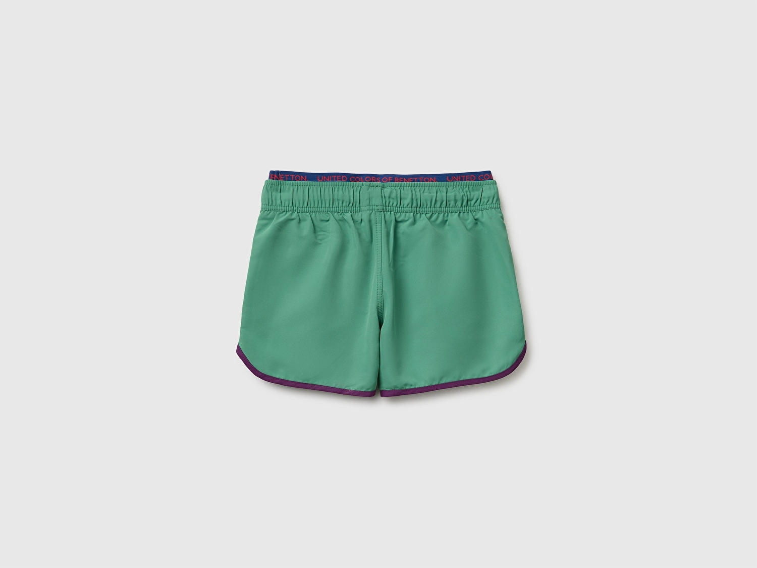 Benetton Erkek Çocuk KoyuYeşil Sol Bacağı Nakış Logo Detaylı Deniz Şortu