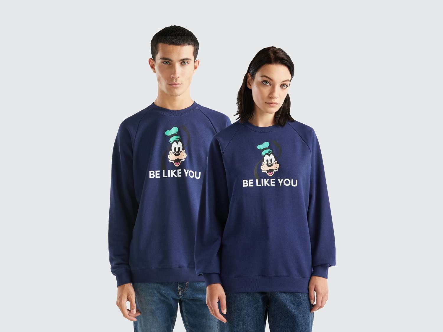 Benetton Unisex Lacivert Disney Baskılı Sweatshirt