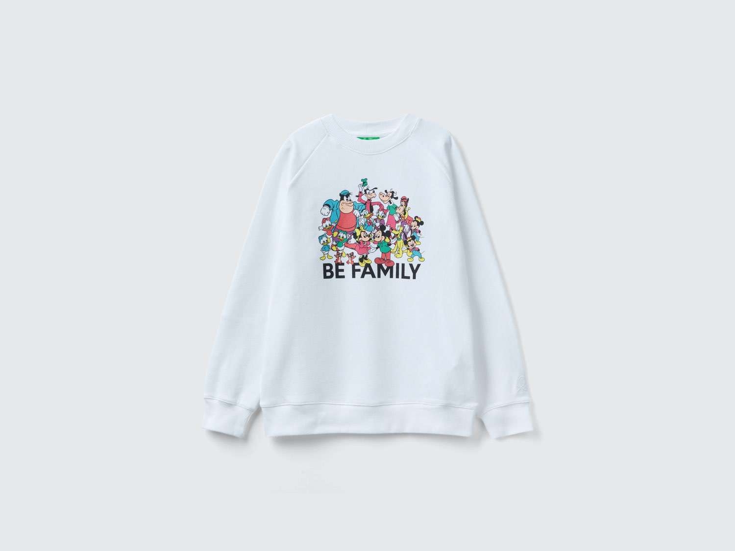 Benetton Erkek Çocuk Beyaz Disney Karakter Slogan Baskılı Sweatshirt