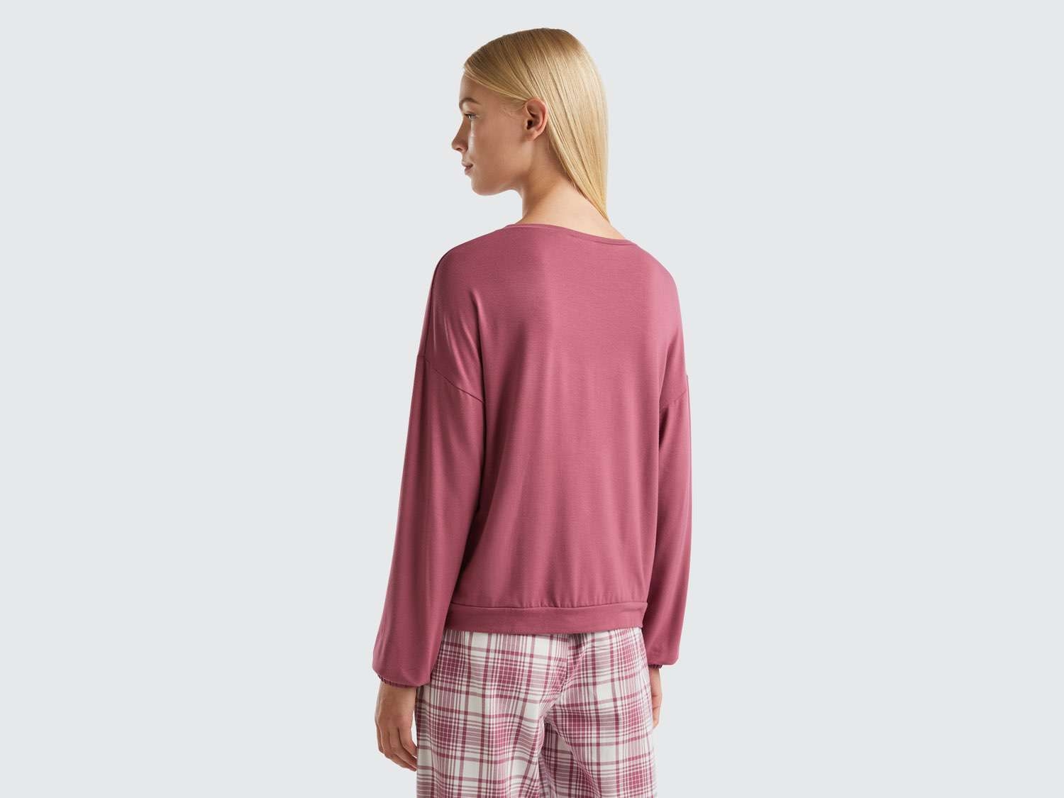 Benetton Kadın Bordo Etiket Detaylı Sweatshirt