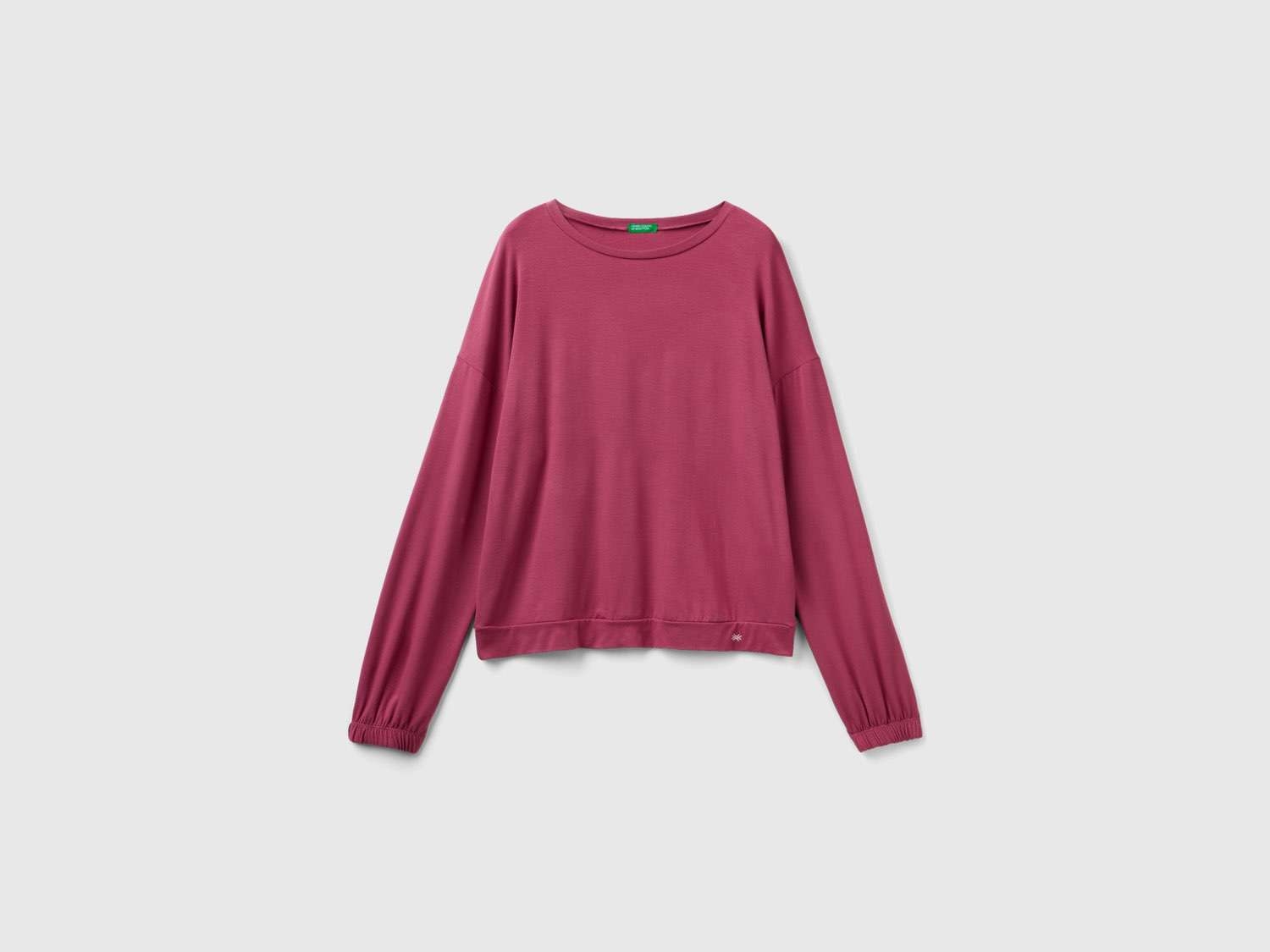 Benetton Kadın Bordo Etiket Detaylı Sweatshirt