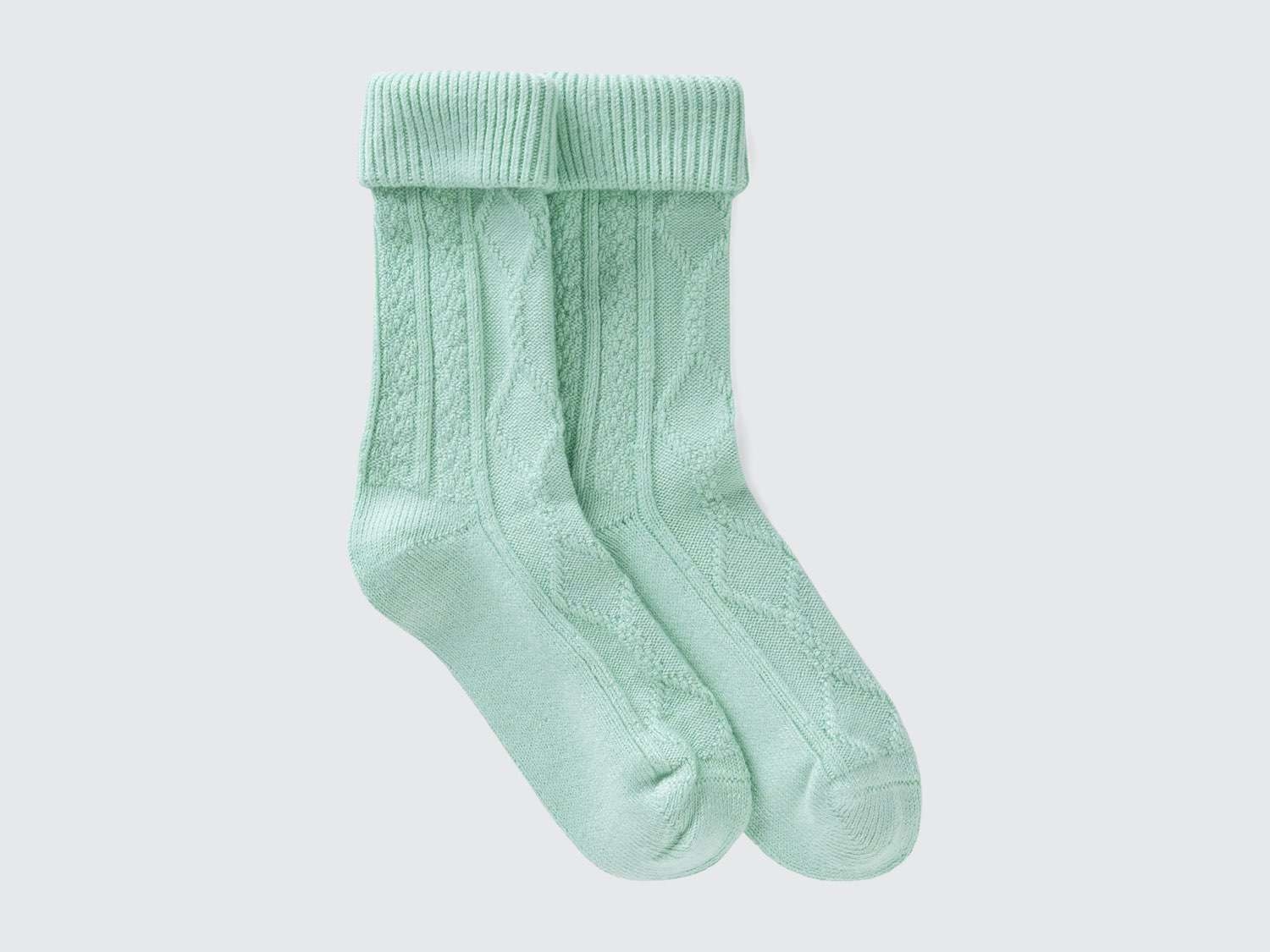 Benetton Kadın Su Yeşili Bambu Karışım Soket Çorap