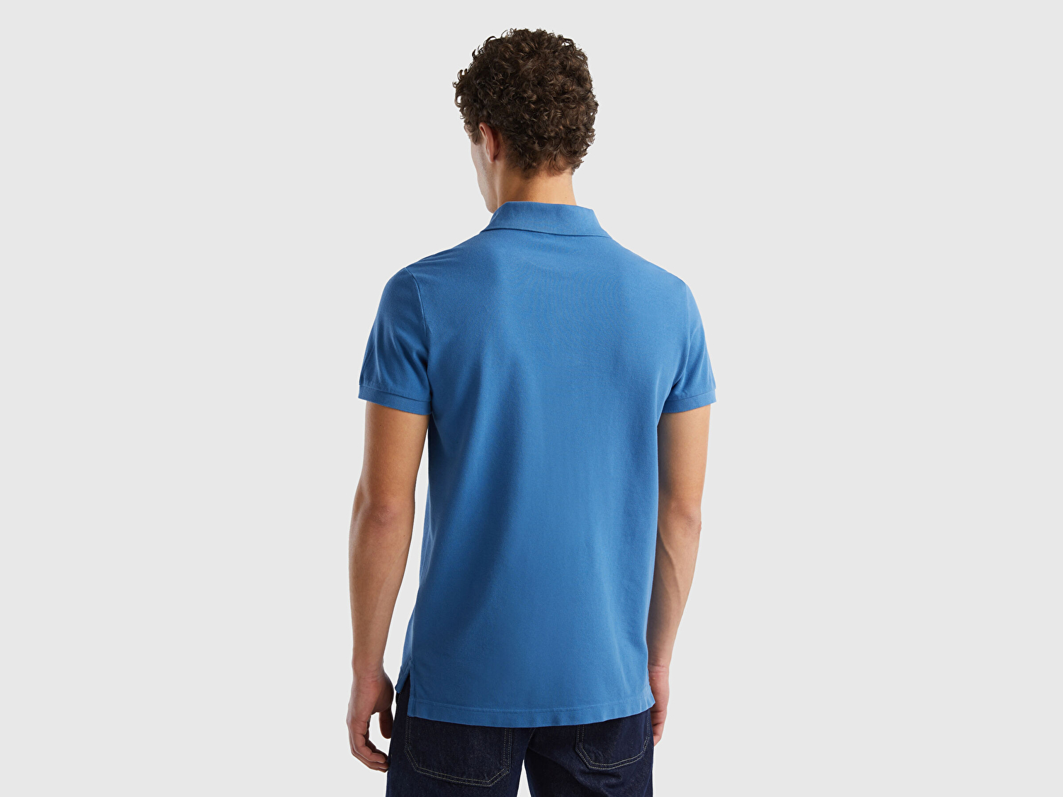 Benetton Erkek Koyu Mavi Slim Fit Kısa Kollu Polo T-shirt