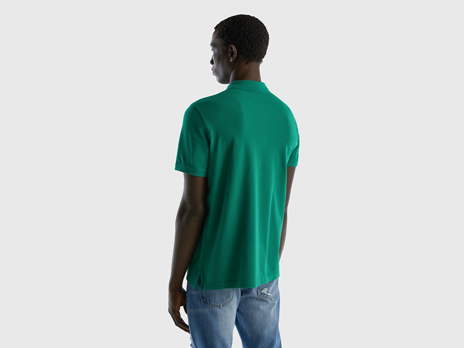 Benetton Erkek Koyu Yeşil Regular Fit Kısa Kollu Polo T-Shirt