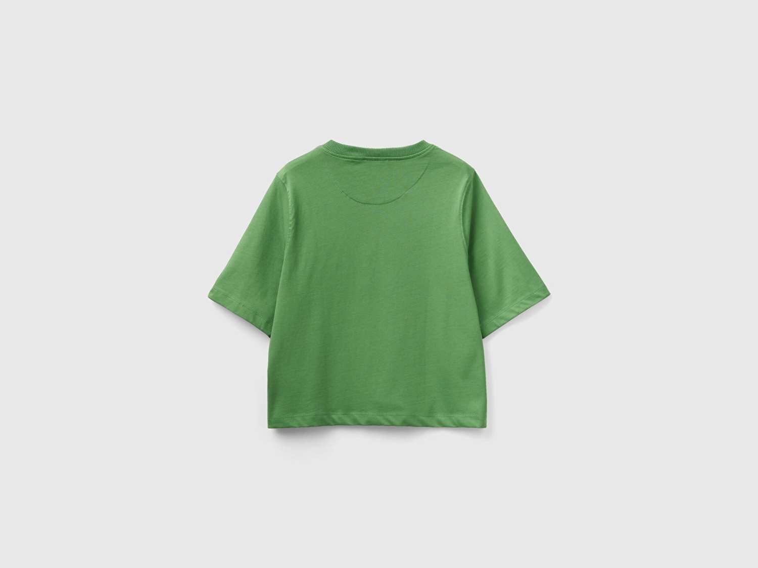 Benetton Kadın Soluk Yeşil %100 Koton Boxy Fit T-Shirt