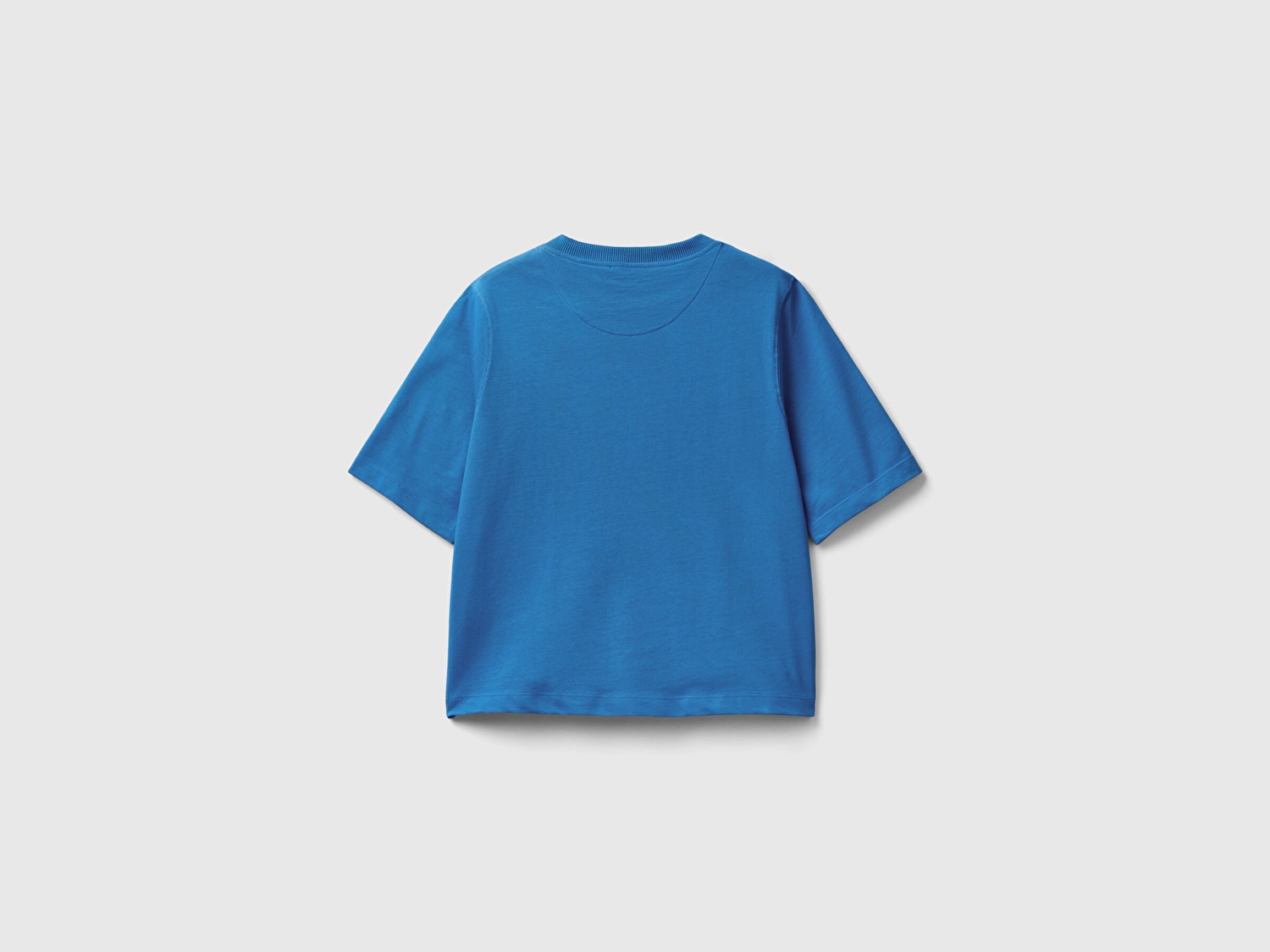 Benetton Kadın Koyu Mavi %100 Koton Boxy Fit T-Shirt