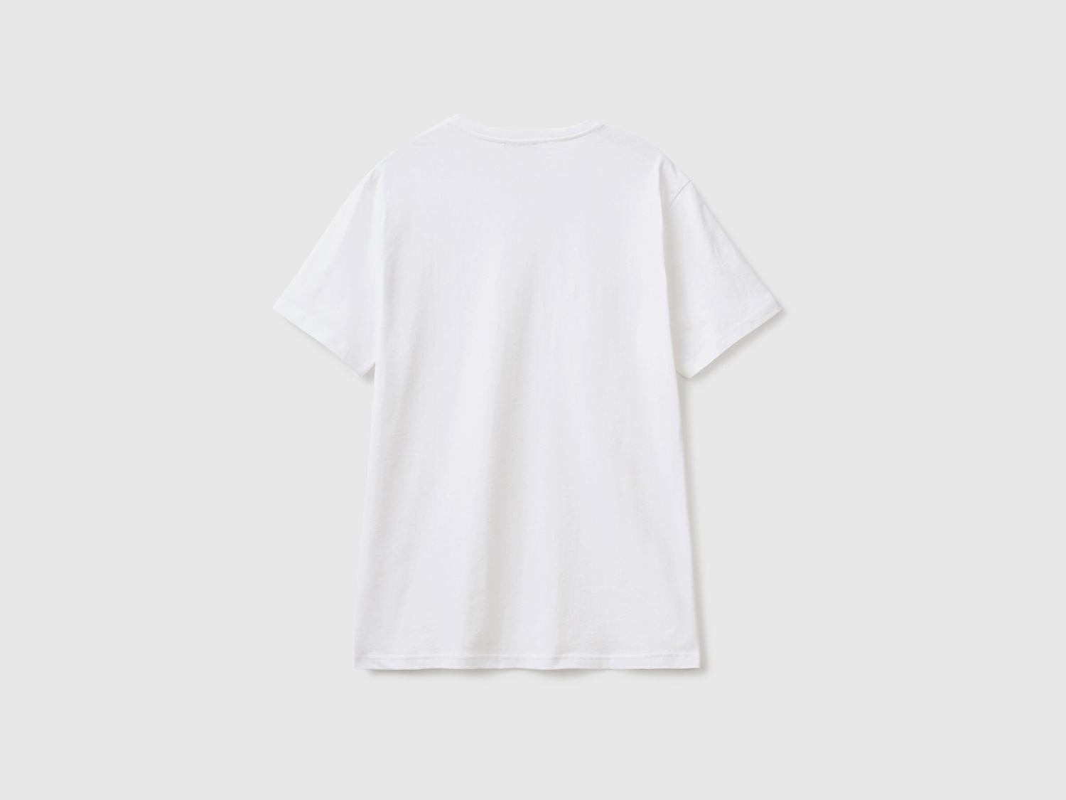 Benetton Erkek Beyaz %100 Koton V Yaka Basic T-shirt