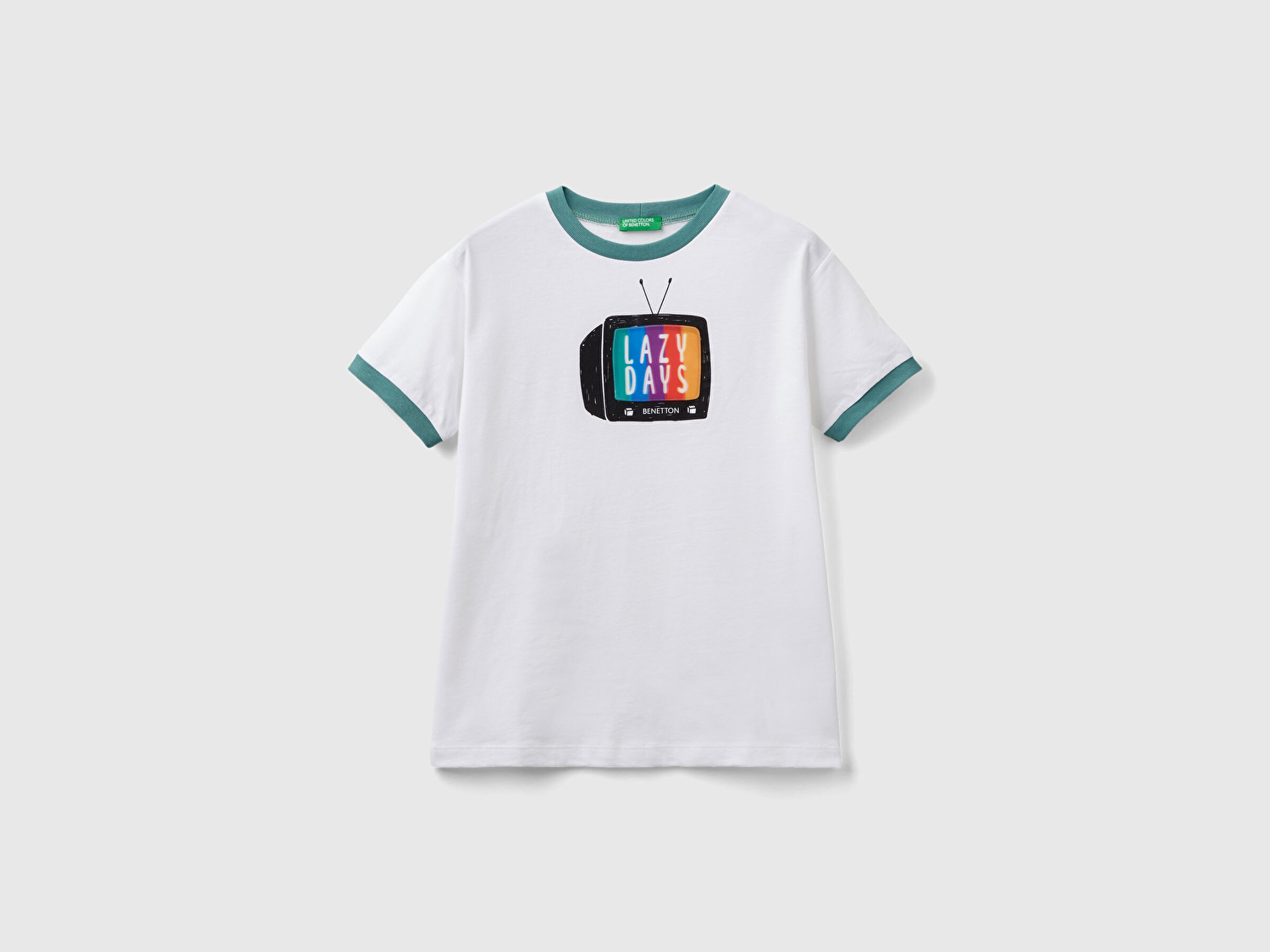 Benetton Erkek Çocuk Beyaz Merceksi Patch İşlemeli T-Shirt