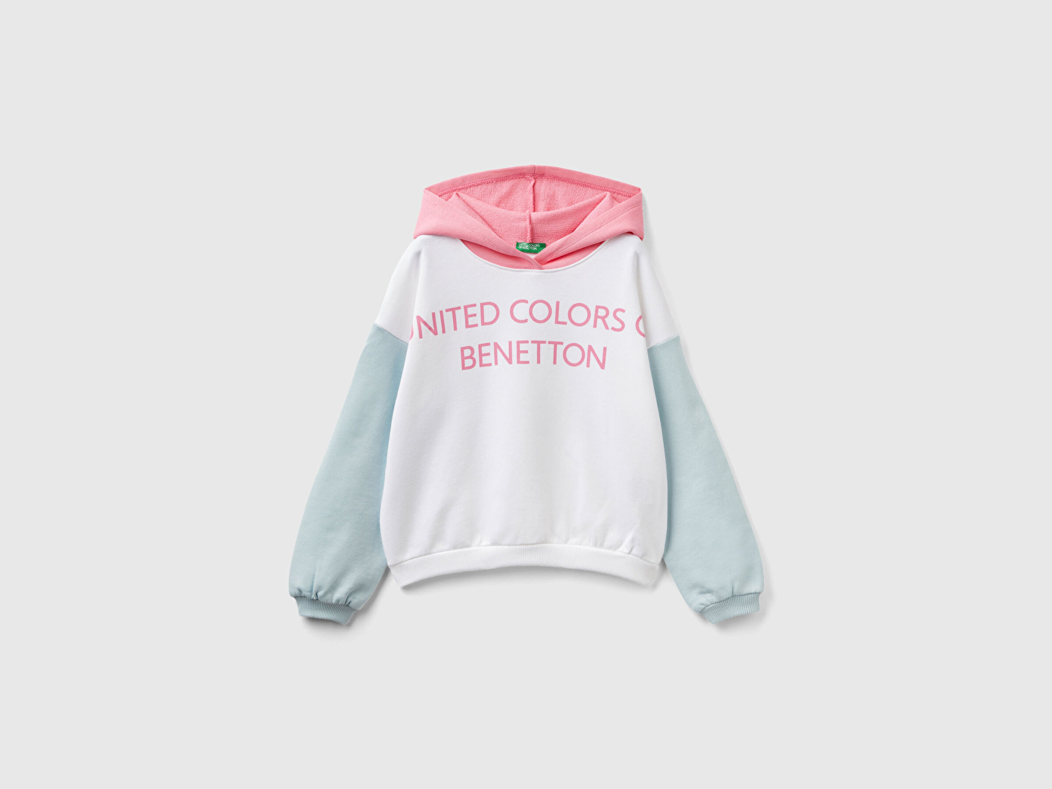 Benetton Kız Çocuk Beyaz. Benetton Yazılı Kapüşonlu Sweatshirt