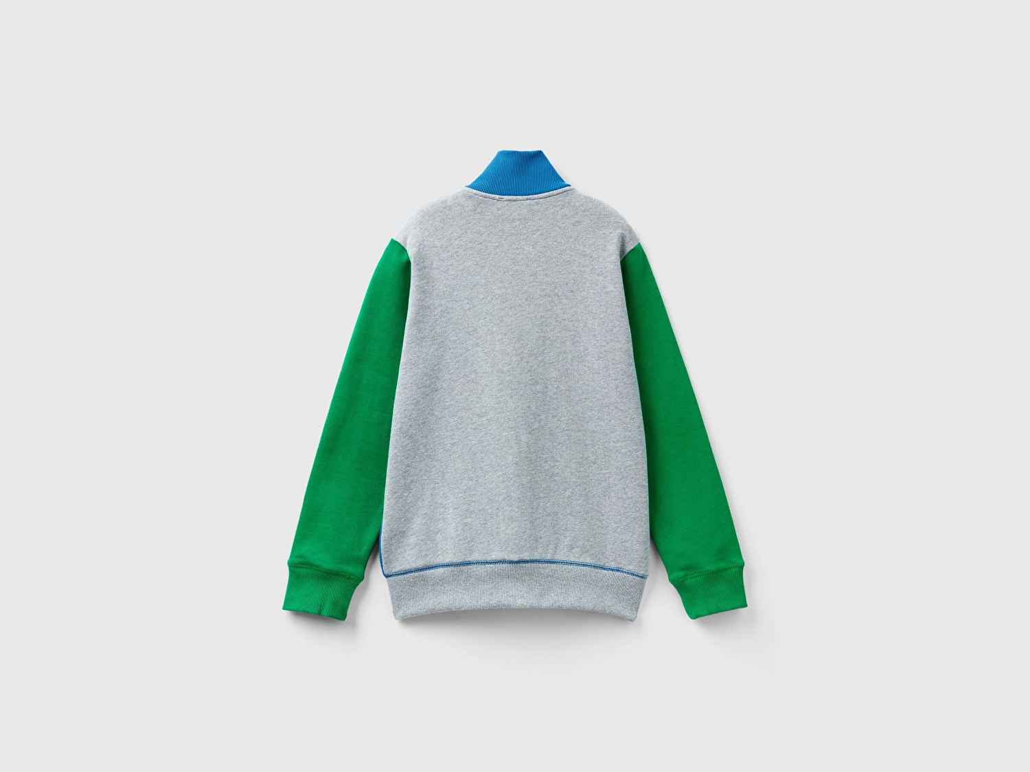 Benetton Erkek Çocuk Mavi Mix Logolu Sweatshirt