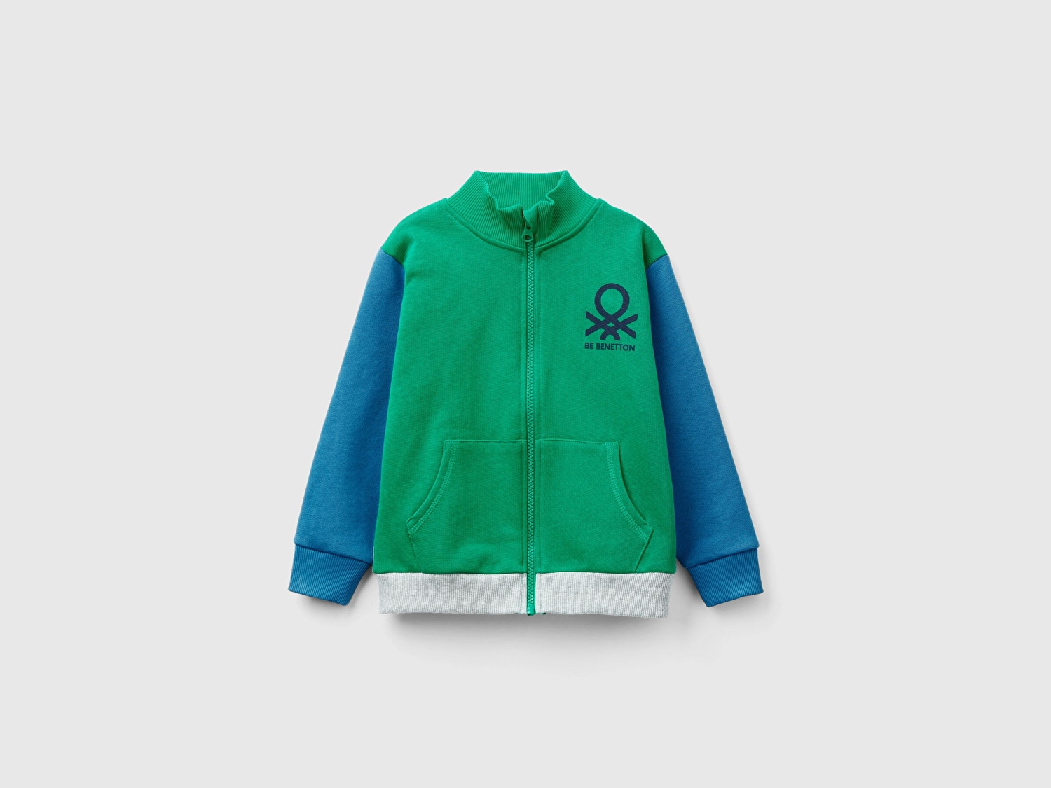 Benetton Erkek Çocuk Yeşil Mix Logolu Sweatshirt