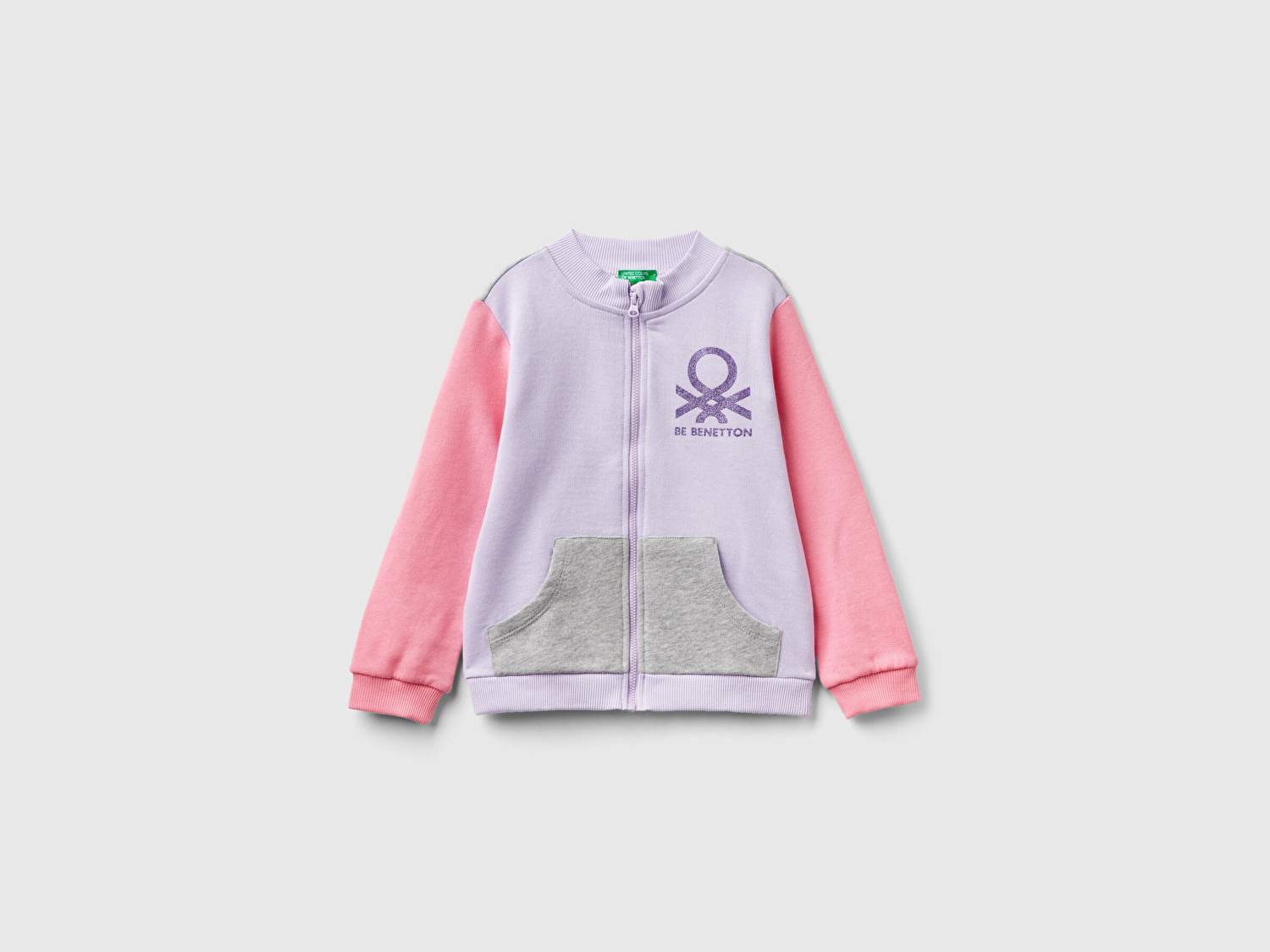 Benetton Kız Çocuk Lila Logo Baskılı Sweatshirt