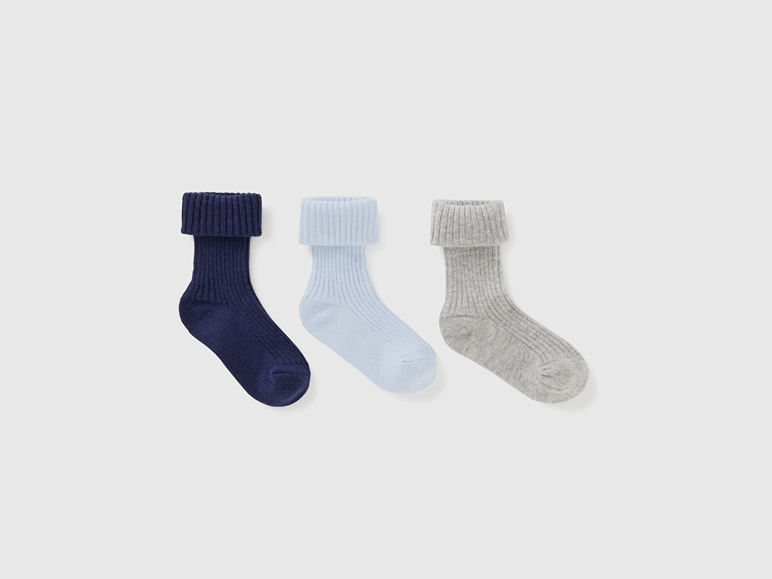 Benetton Bebek Lacivert Mix Karışık Renkli 3'lü Çorap Seti