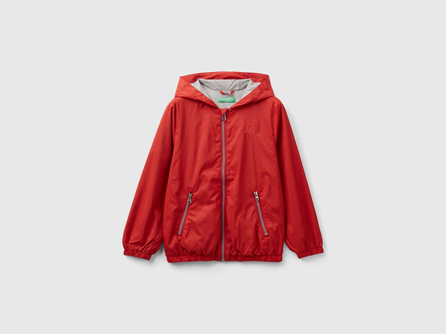 Benetton Erkek Çocuk Kırmızı Logolu Jersey Astarlı Yağmurluk