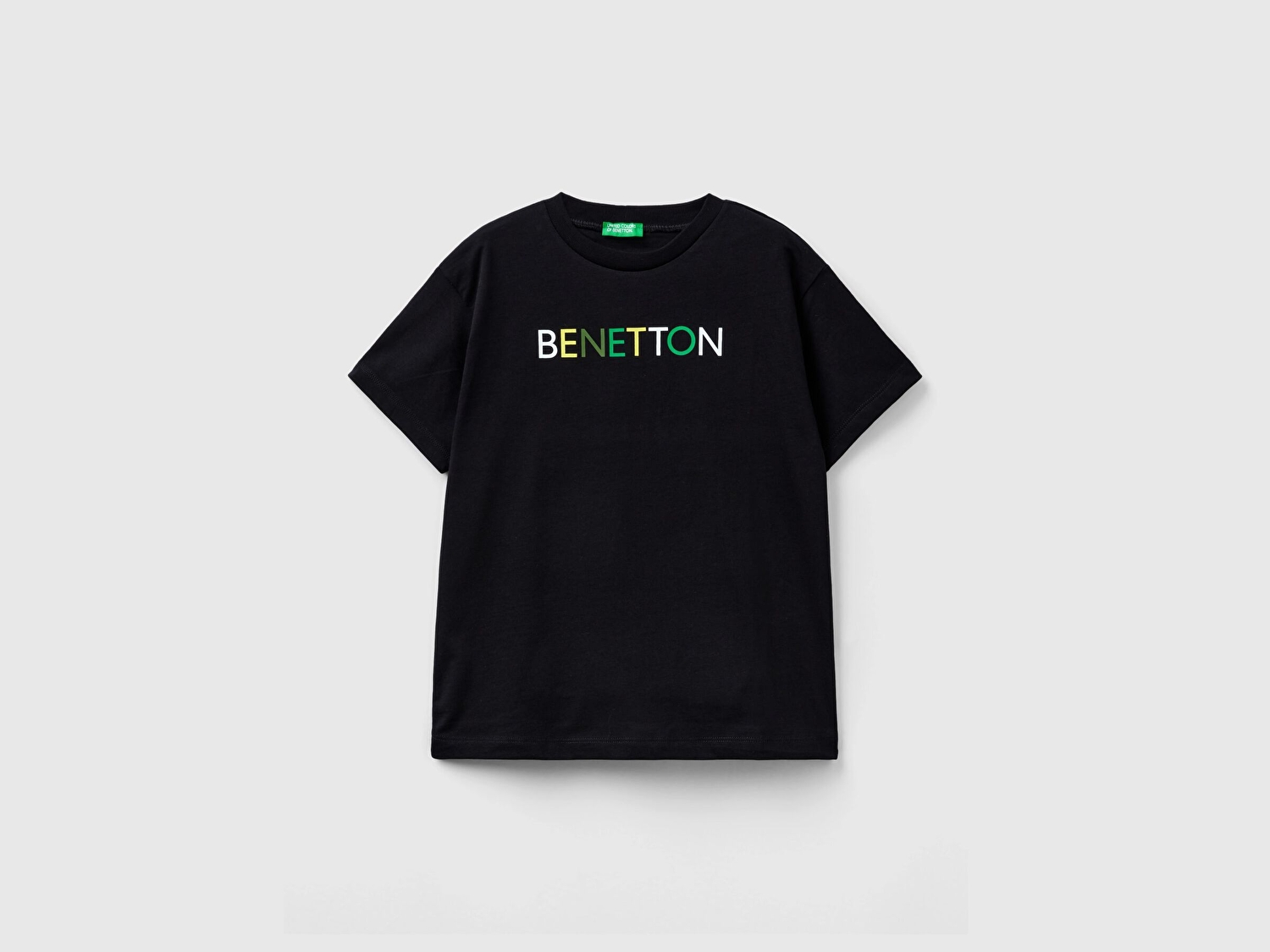 Benetton Erkek Çocuk Siyah Benetton Logolu T-Shirt