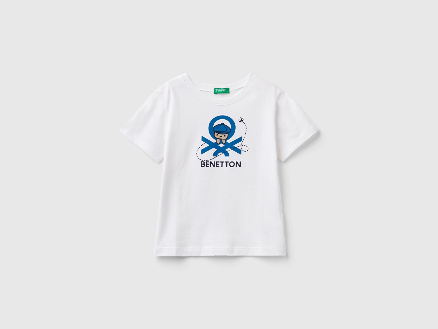 Benetton Erkek Çocuk Beyaz Benetton Logolu T-Shirt