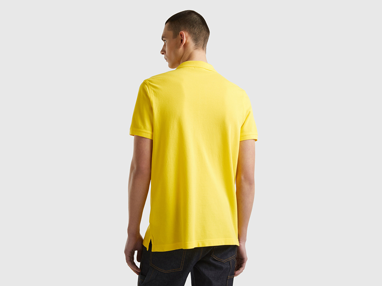 Benetton Erkek Sarı Regular Fit Kısa Kollu Polo T-Shirt