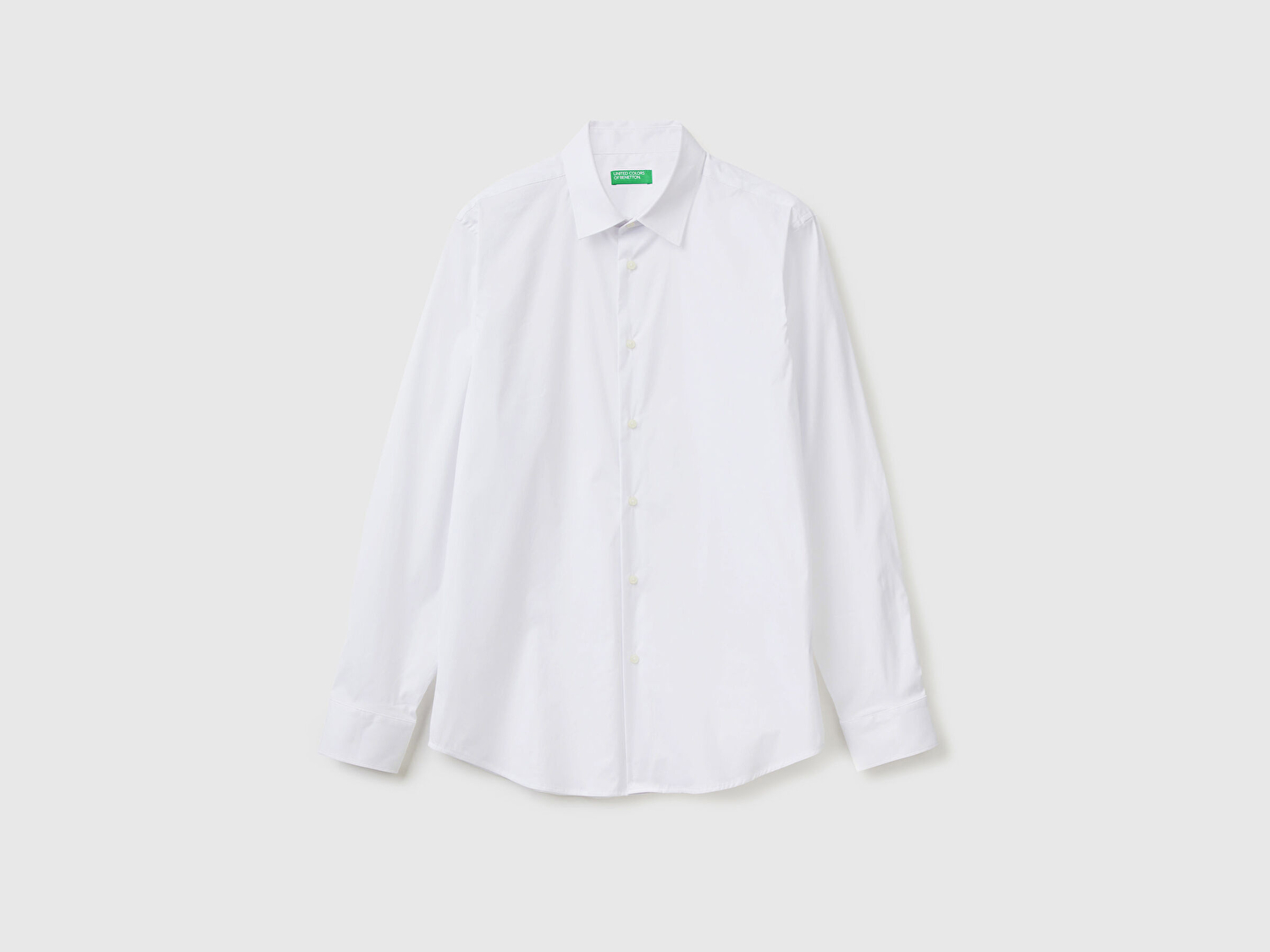 Benetton Erkek Beyaz Esnek Gömlek