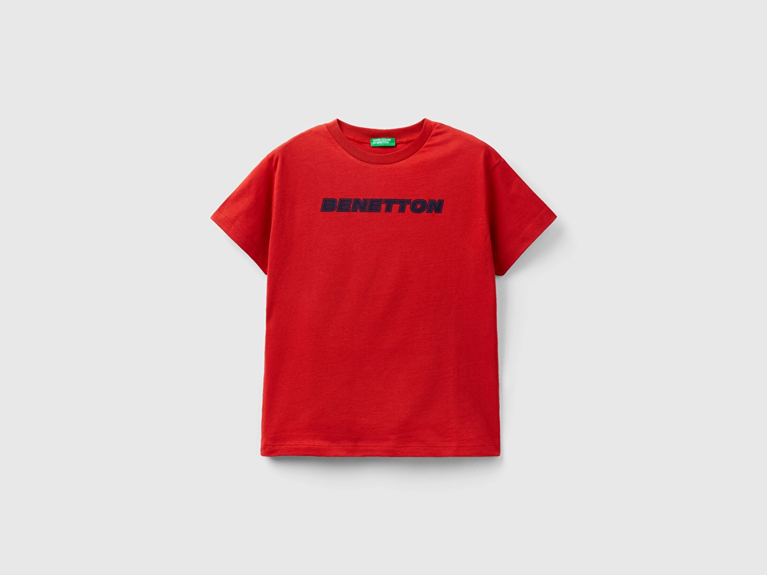 Benetton Erkek Çocuk Kırmızı Benetton Logolu Su Baskılı T-Shirt