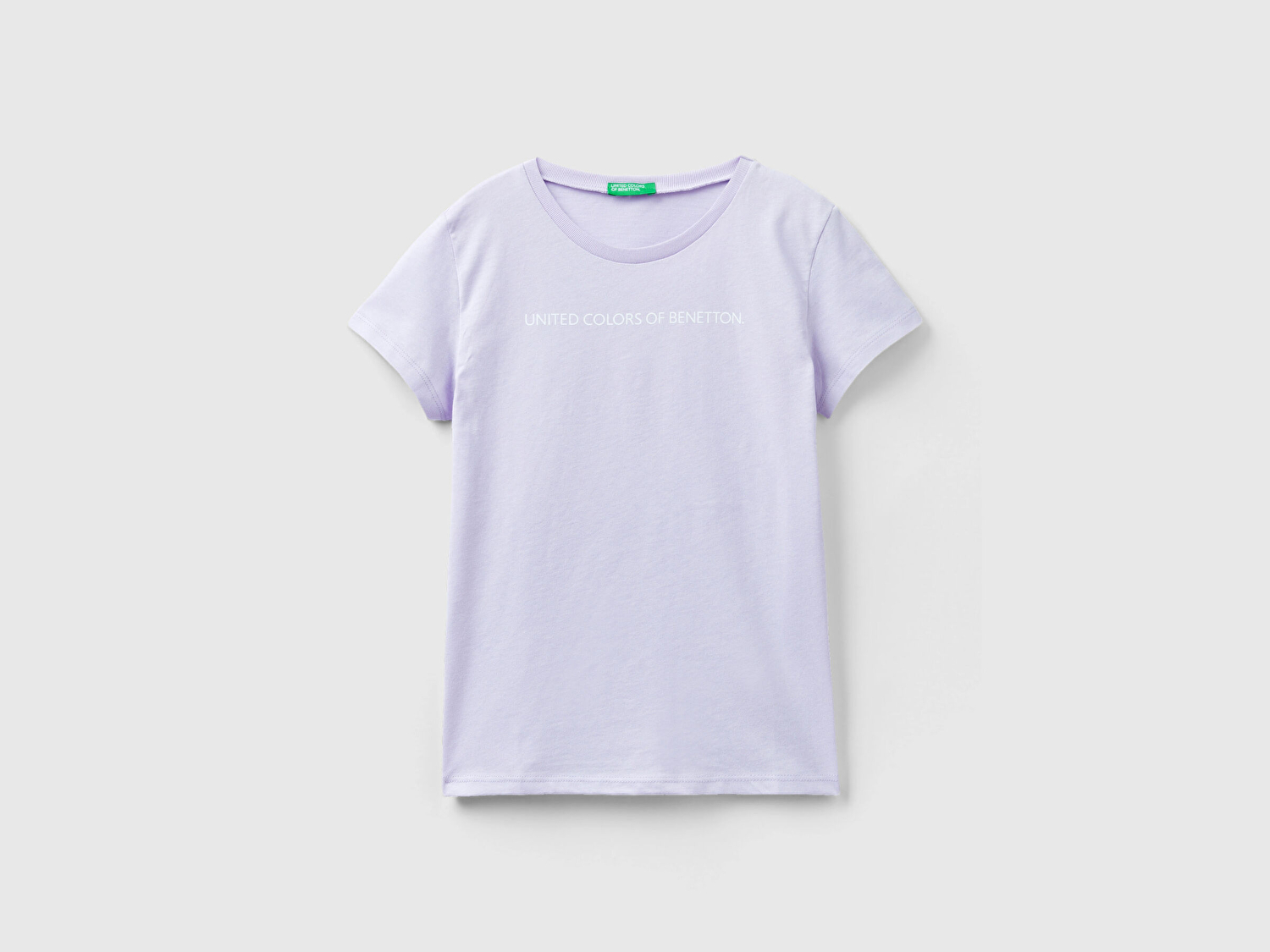 Benetton Kız Çocuk Lila Su Baskılı Logolu T-Shirt