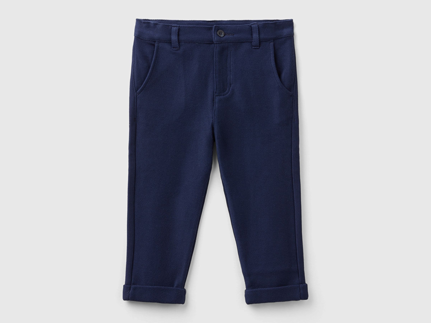 Benetton Erkek Çocuk Lacivert Arka Cebi Logo İşlemeli Biyeli Cep Detaylı Pantolon
