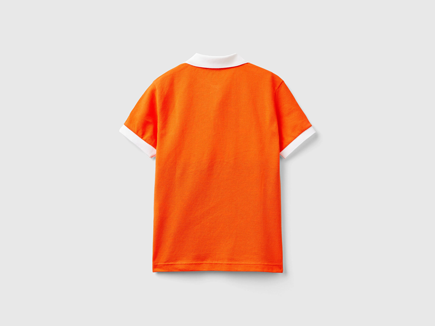 Benetton Erkek Çocuk Turuncu Önü Logo İşlemeli Renk Bloklu Polo T-Shirt