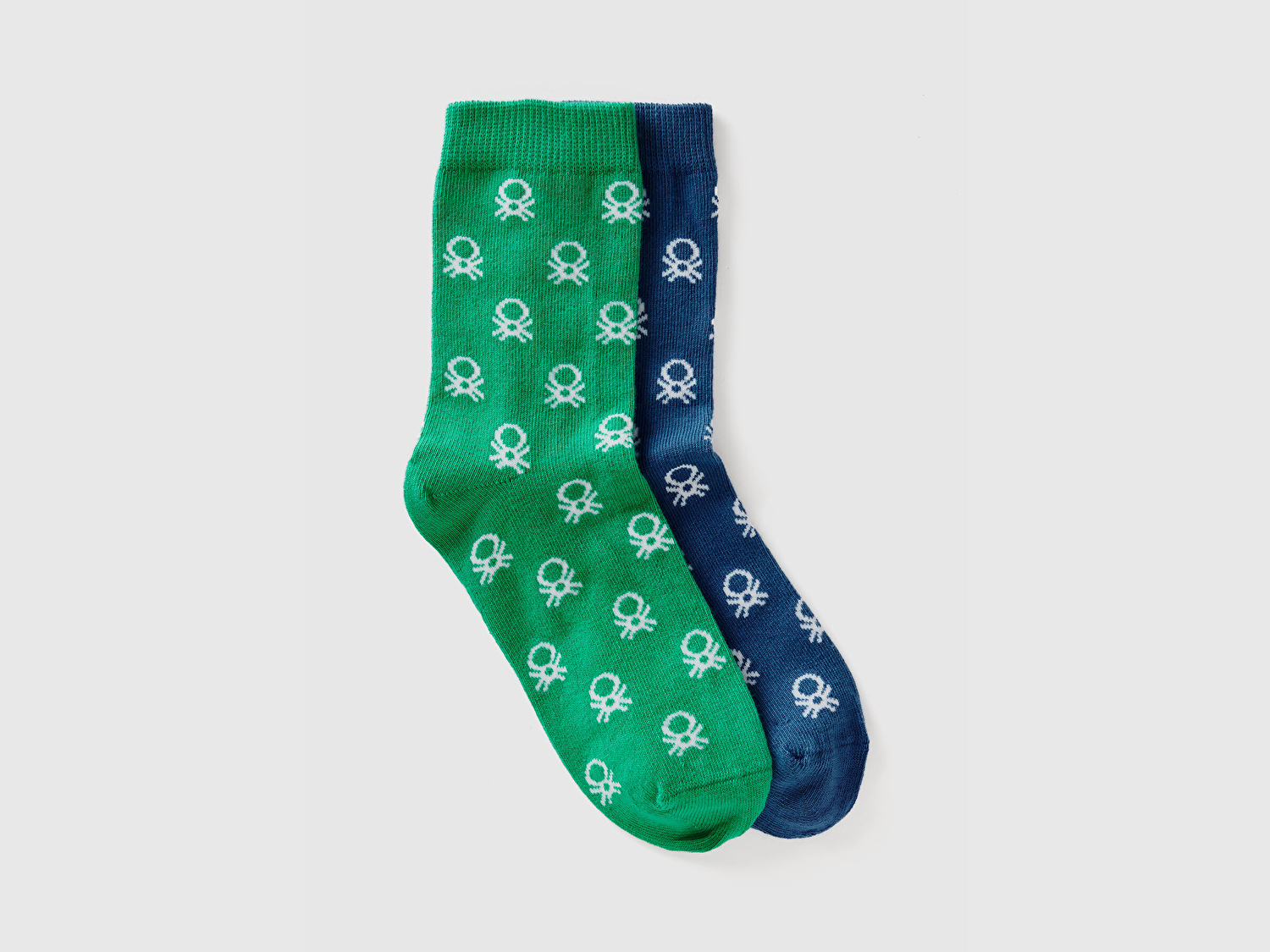 Benetton Erkek Çocuk Mavi Mix Tamamı Desenli 2'li Soket Çorap Seti