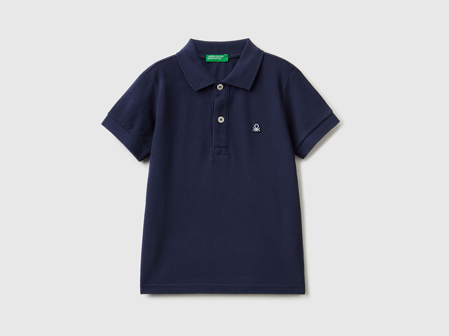 Benetton Erkek Çocuk Lacivert Logolu Pike Polo T-Shirt