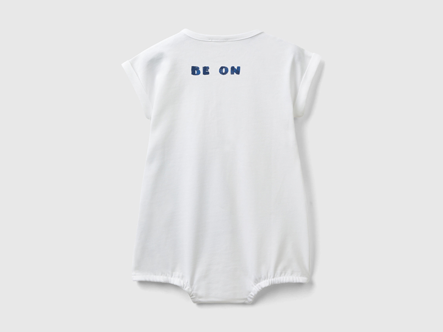Benetton Bebek Beyaz Tamamı Grafik Baskılı Alttan Çıtçıtlı Şort Tulum