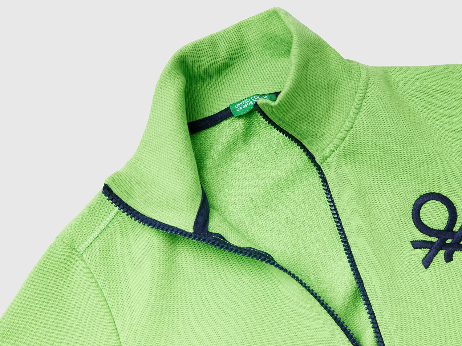 Benetton Erkek Çocuk Fıstık Yeşili Logolu Sweatshirt