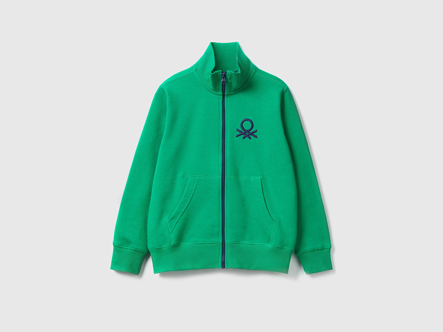 Benetton Erkek Çocuk Yeşil Logolu Sweatshirt