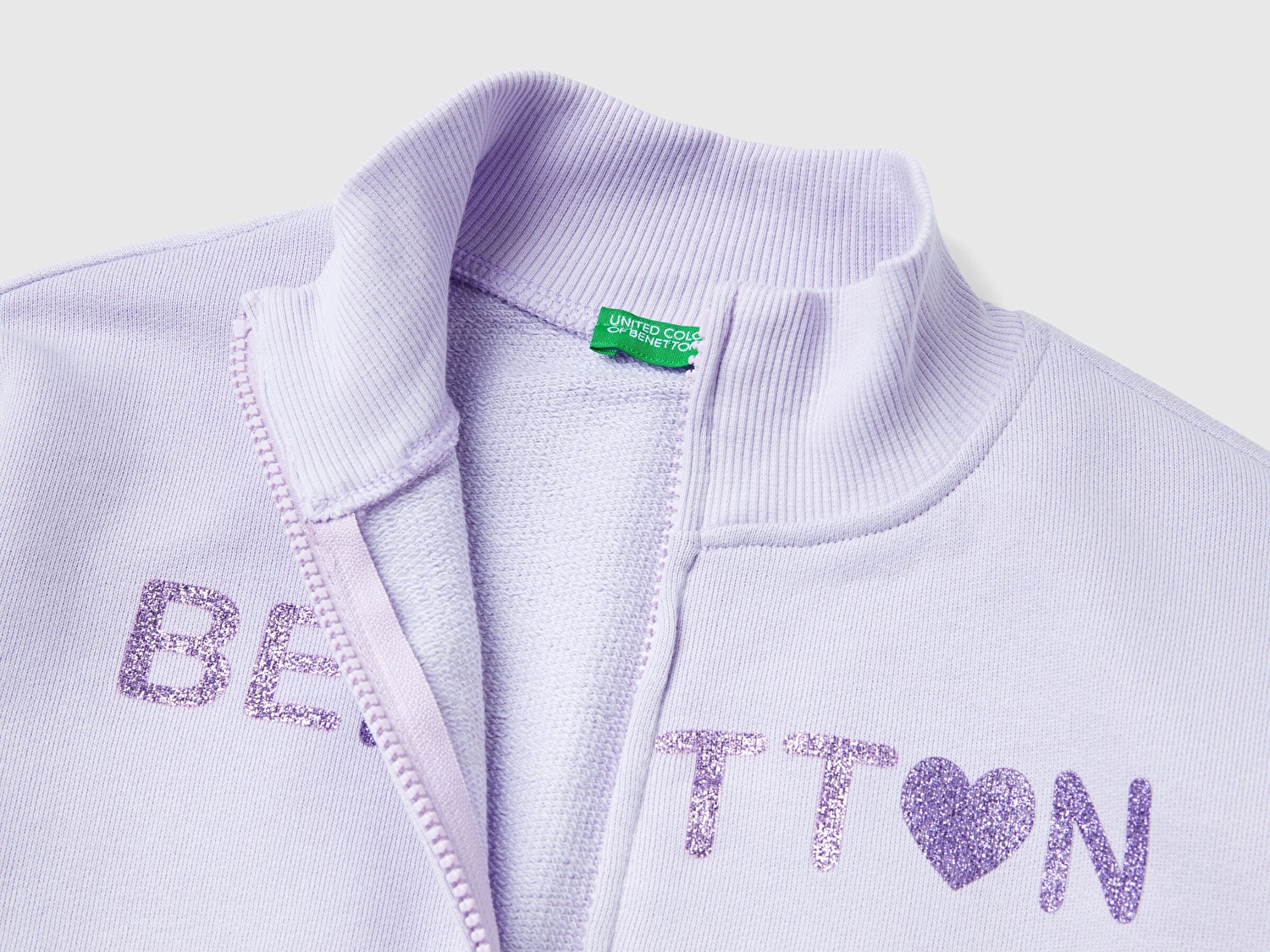 Benetton Kız Çocuk Lila Benetton Baskılı Sweatshirt