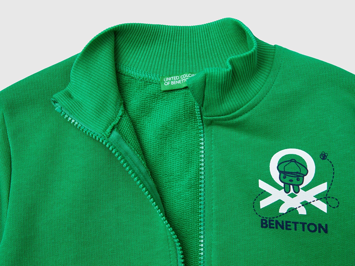 Benetton Erkek Çocuk Yeşil Logolu Sweatshirt
