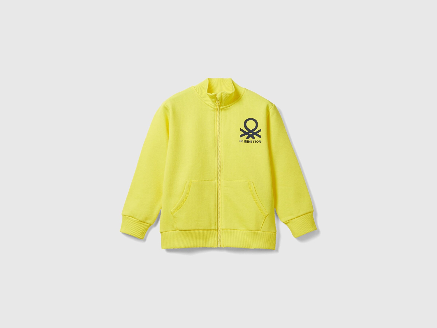 Benetton Erkek Çocuk Neon Sarı Logolu Sweatshirt
