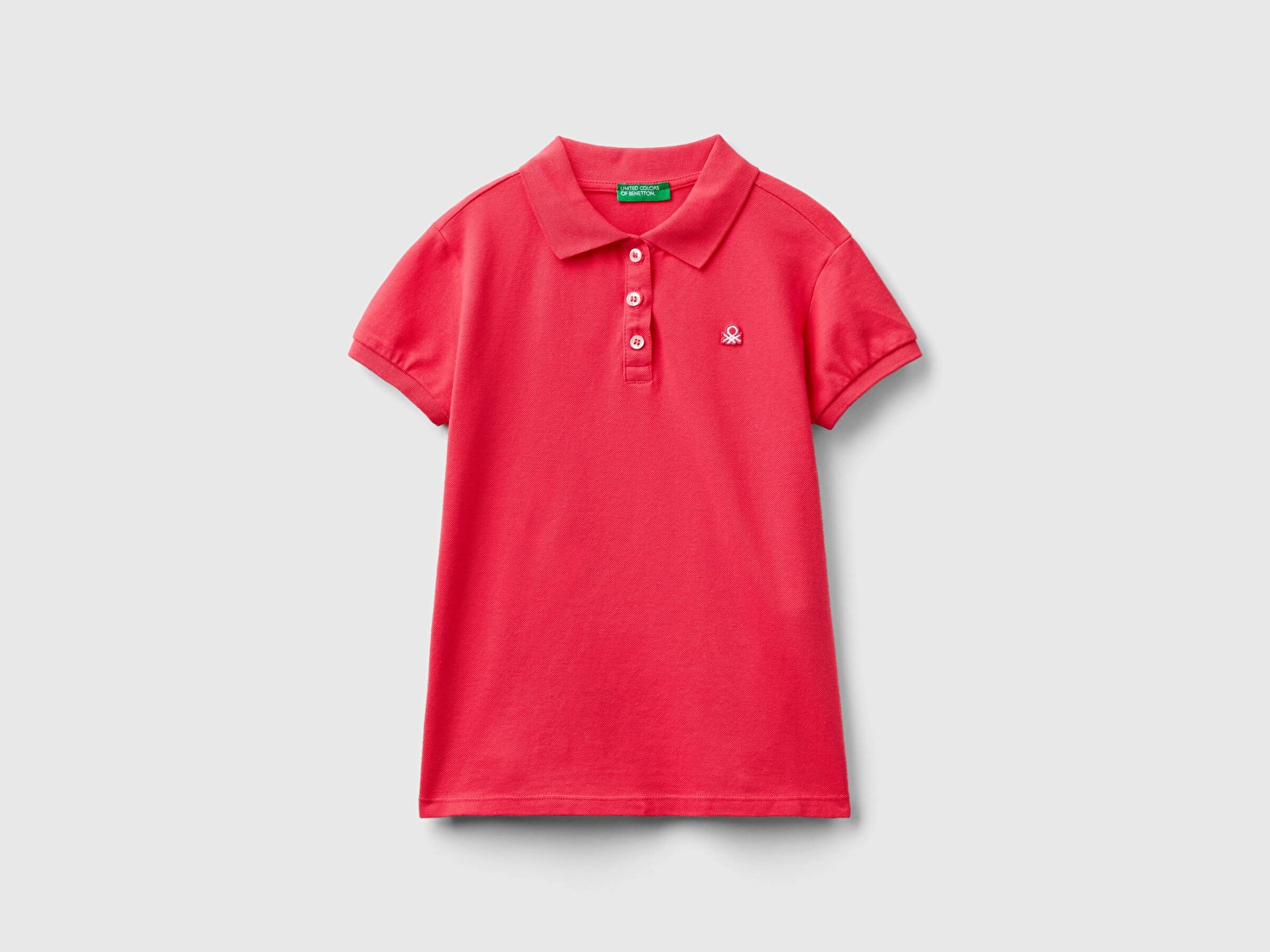 Benetton Kız Çocuk Fuşya Logolu Pike Polo T-Shirt