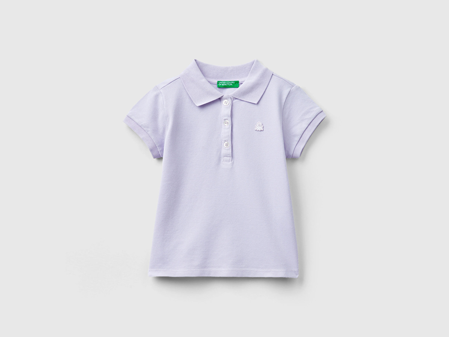 Benetton Kız Çocuk Lila Logolu Pike Polo T-Shirt