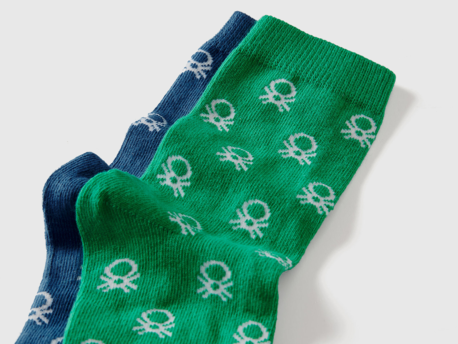 Benetton Erkek Çocuk Mavi Mix Tamamı Desenli 2'li Soket Çorap Seti