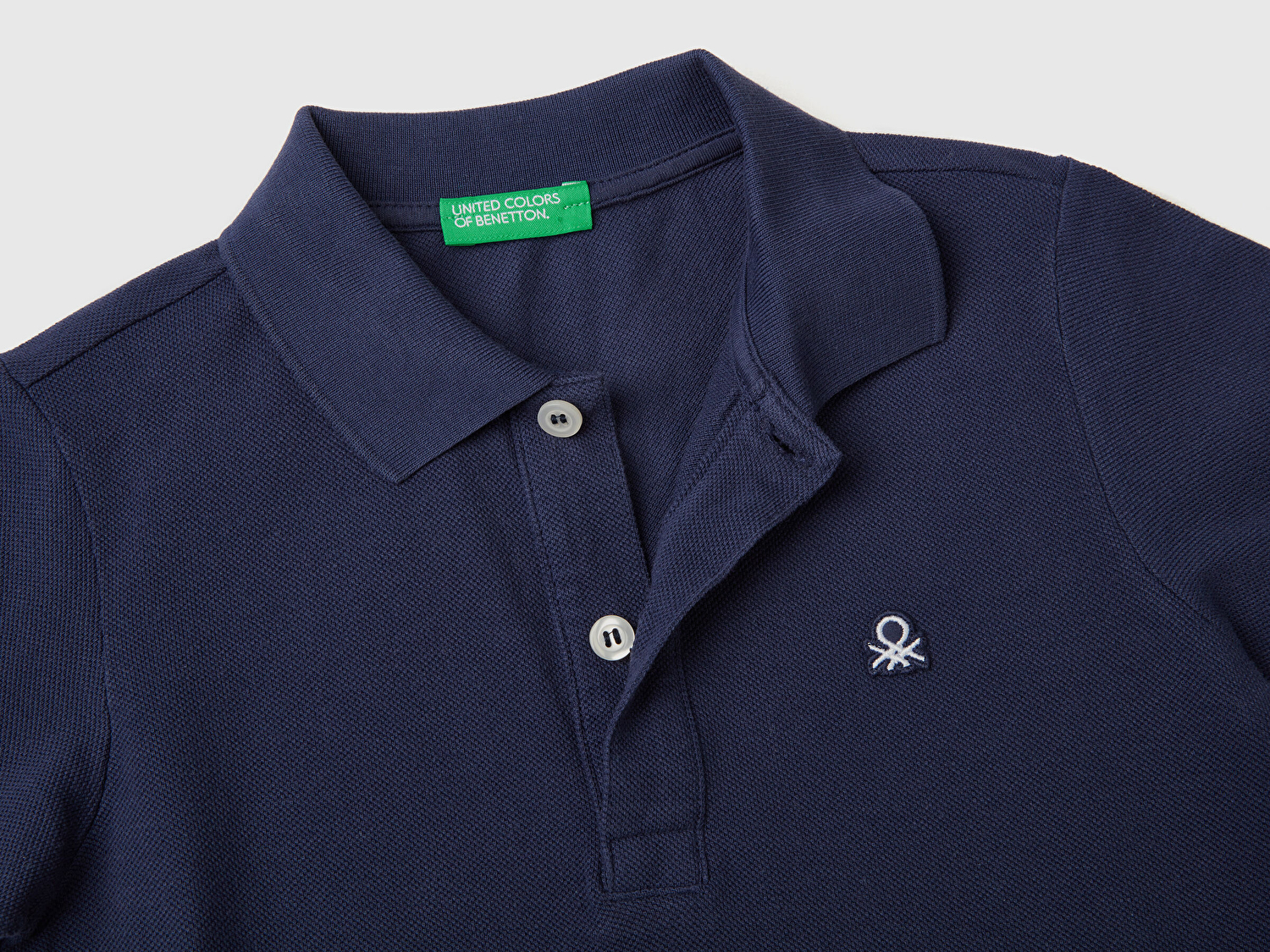 Benetton Erkek Çocuk Lacivert Logolu Pike Polo T-Shirt