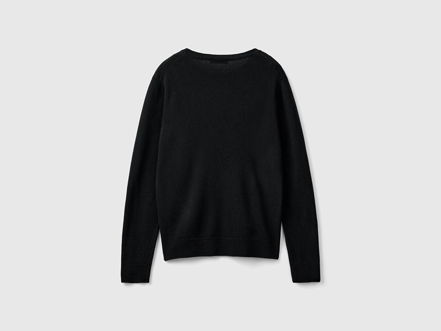 Benetton Kadın Siyah %100 Merino Bisiklet Yaka Kazak