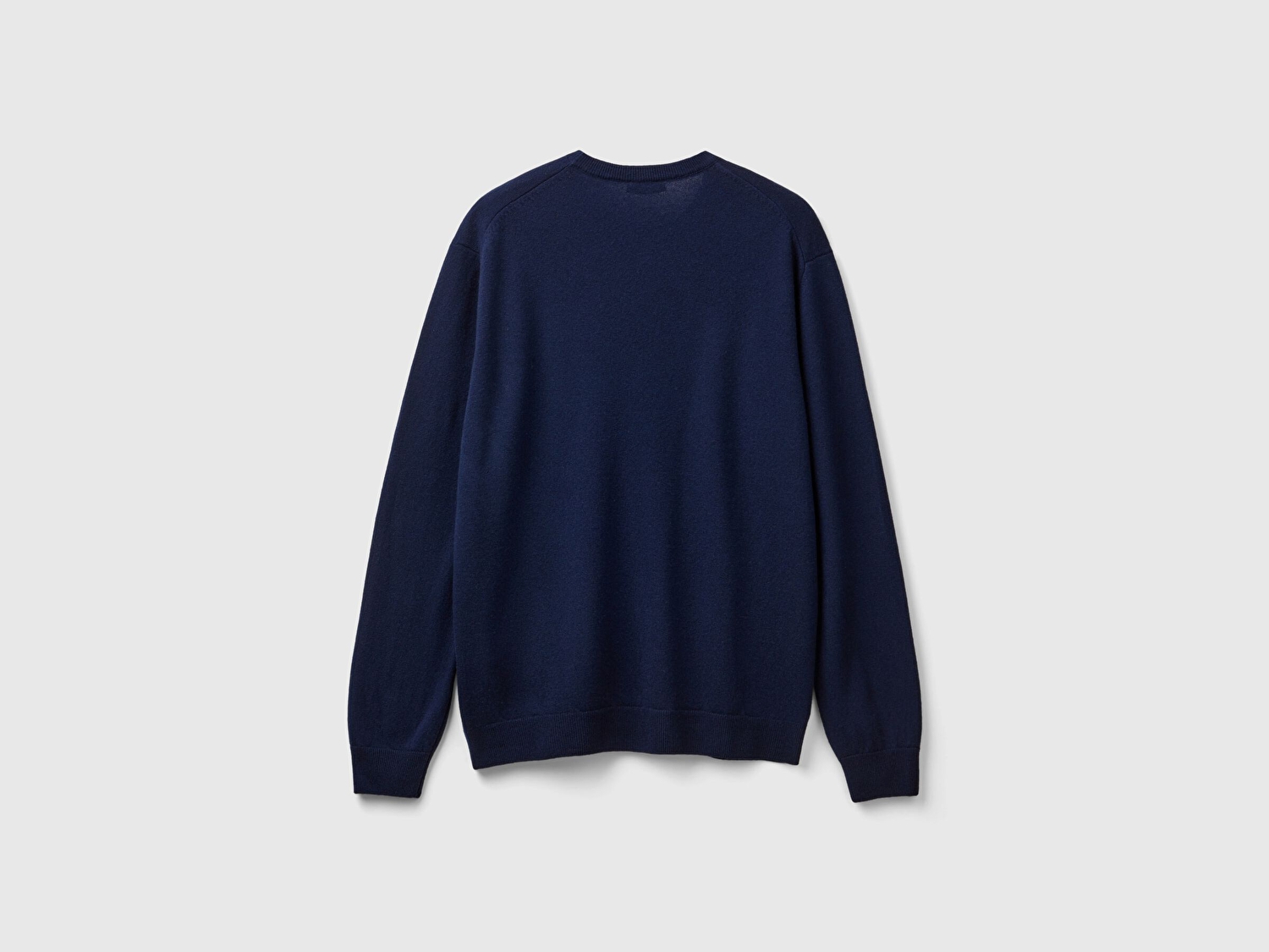 Benetton Erkek Lacivert %100 Merino Bisiklet Yaka  Kazak