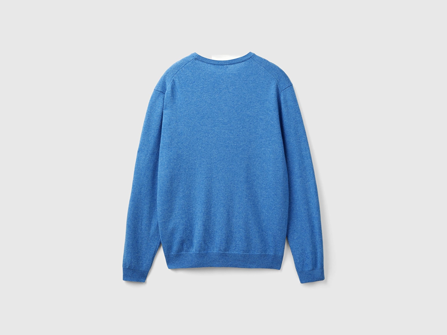 Benetton Erkek Mavi %100 Merino Bisiklet Yaka  Kazak