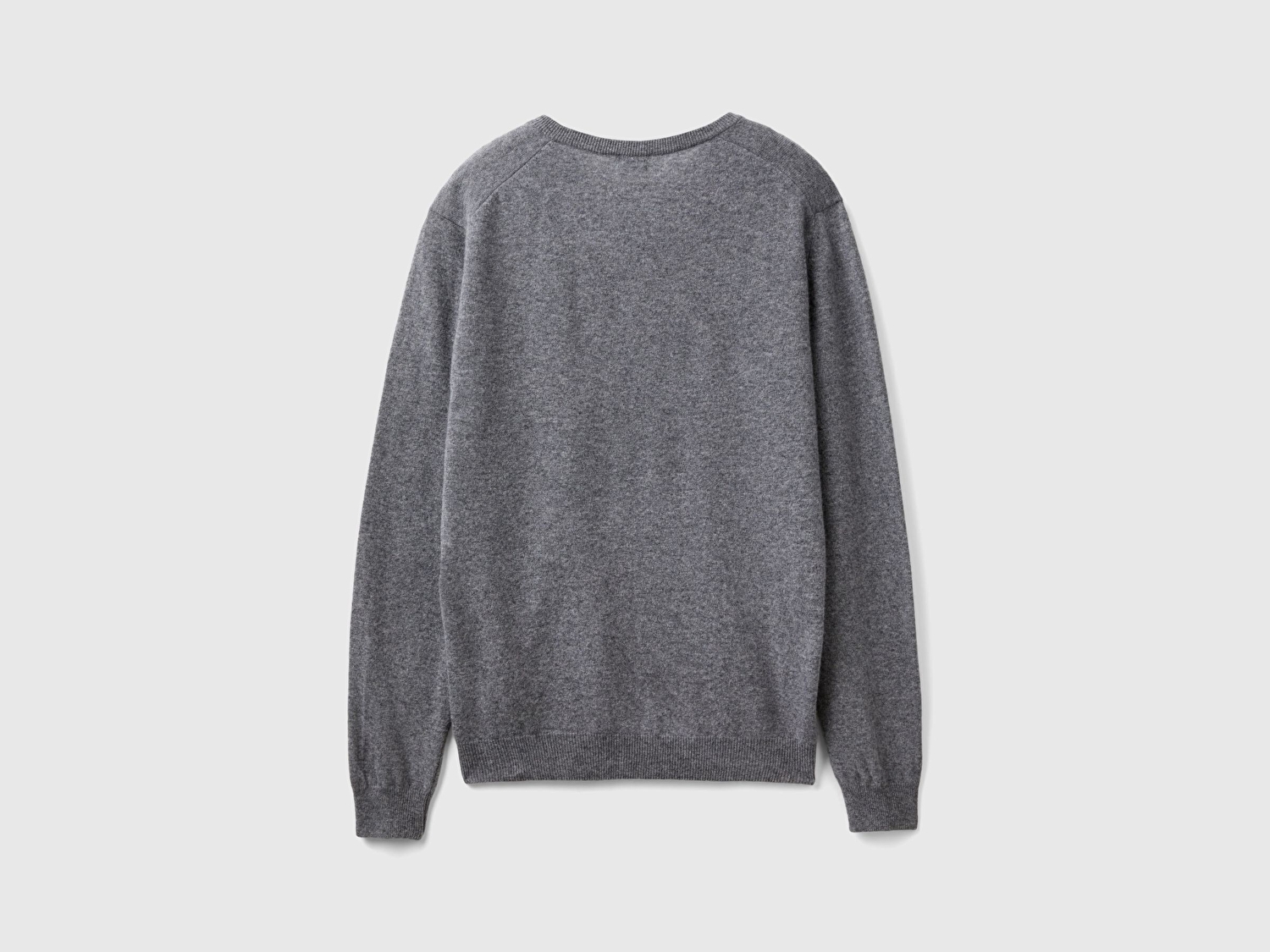 Benetton Erkek Antrasit Melanj V Yaka %100 Merino Kazak