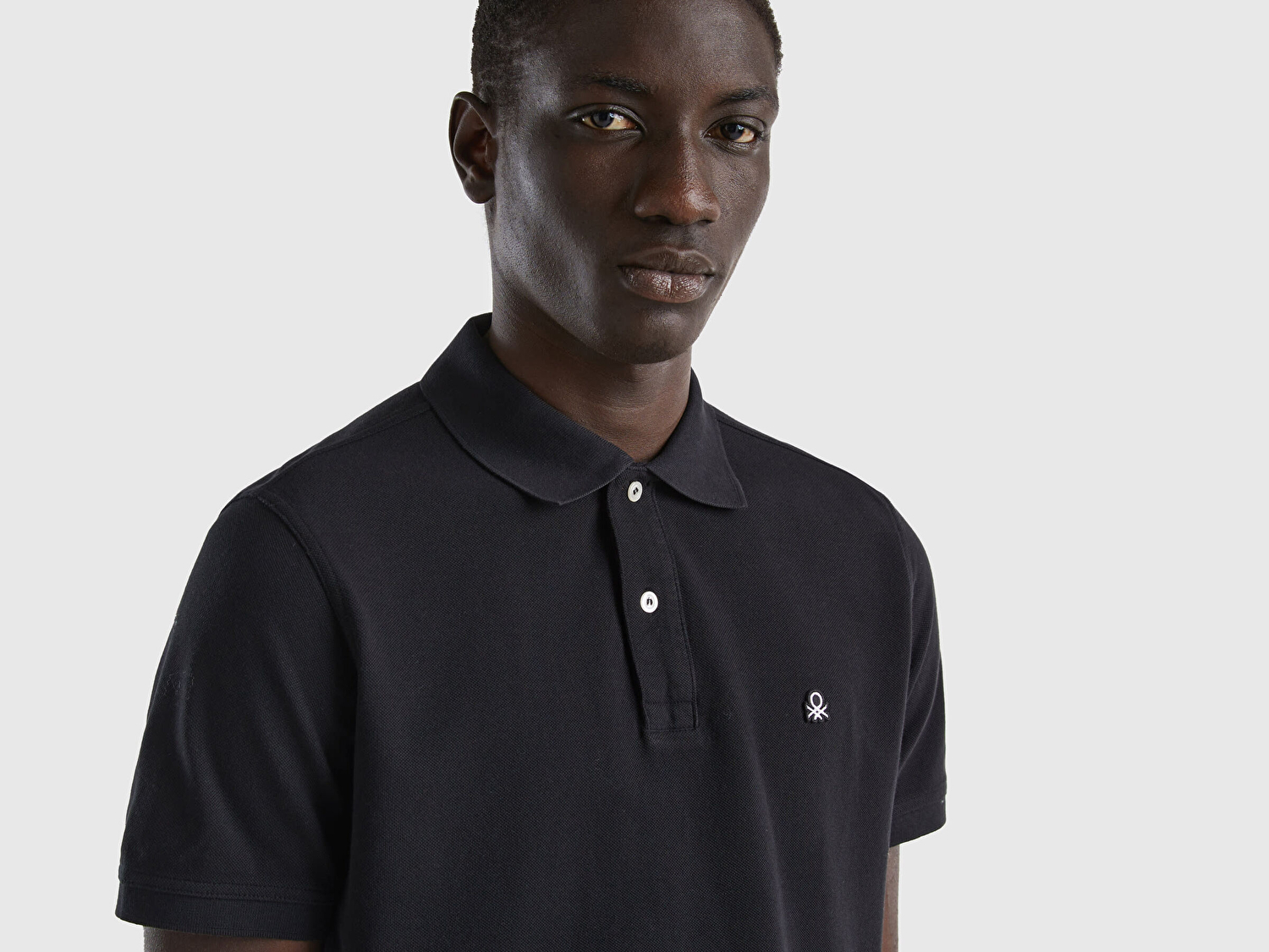 Benetton Erkek Siyah Regular Fit Kısa Kollu Polo T-Shirt